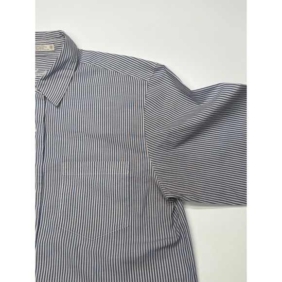 Foxcroft Women's Size 12 Blue & White Striped Wrinkle Free Long Sleeve Shirt - Picture 3 of 10